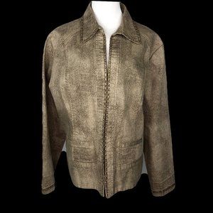 Chico’s Platinum Snake Print Jacket